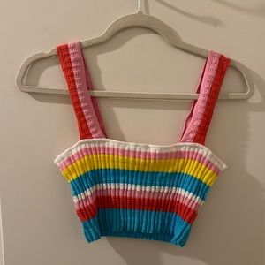 Never worn. Solid and striped crop top